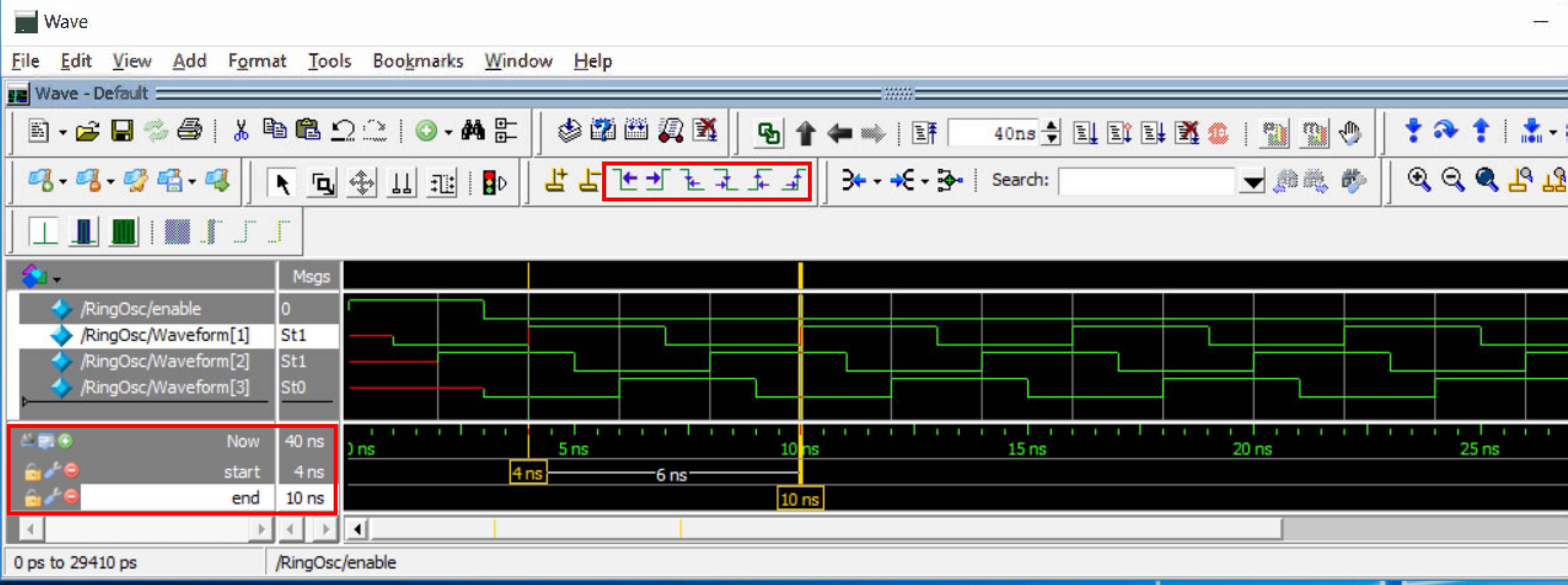 Ring Oscillator 3-stage waveform